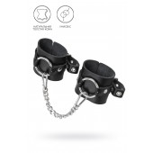 Черные наручники из толстой натуральной кожи с люверсами - Pecado - купить с доставкой в Магнитогорске