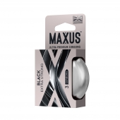 Черные утолщенные презервативы MAXUS Extra Strong с железным кейсом - 3 шт. - Maxus - купить с доставкой в Магнитогорске
