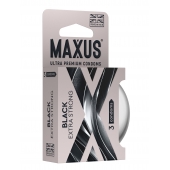 Черные утолщенные презервативы MAXUS Extra Strong с железным кейсом - 3 шт. - Maxus - купить с доставкой в Магнитогорске