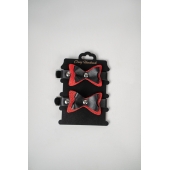 Черно-красные кожаные наручники с бантиками - Crazy Handmade - купить с доставкой в Магнитогорске