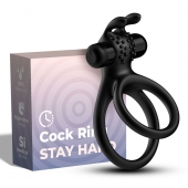 Черное эрекционное виброкольцо с подхватом мошонки Stay Hard - Boys of Toys - в Магнитогорске купить с доставкой