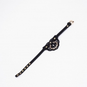 Черный чокер с клепками и золотистой фурнитурой - Crazy Handmade - купить с доставкой в Магнитогорске