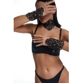 Фигурный набор для БДСМ-игр с узорами и золотистой фурнитурой - Crazy Handmade - купить с доставкой в Магнитогорске