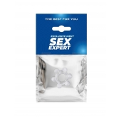 Прозрачное эластичное эрекционное кольцо с 6 шариками - Sex Expert - в Магнитогорске купить с доставкой