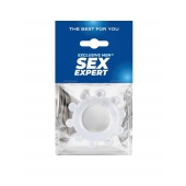 Прозрачное эрекционное кольцо со стимулирующими шариками - Sex Expert - в Магнитогорске купить с доставкой