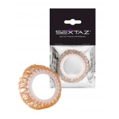 Эрекционное кольцо с бежевыми «ресничками» - Sextaz - в Магнитогорске купить с доставкой