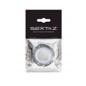 Эластичное эрекционное колечко с черными «ресничками» - Sextaz - в Магнитогорске купить с доставкой