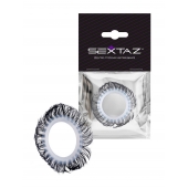 Эластичное эрекционное колечко с черными «ресничками» - Sextaz - в Магнитогорске купить с доставкой