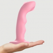 Розовая насадка-стимулятор Strap-On-Me Tapping Dildo Wave - Strap-on-me - купить с доставкой в Магнитогорске