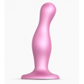 Розовая насадка Strap-On-Me Dildo Plug Curvy size M - Strap-on-me - купить с доставкой в Магнитогорске