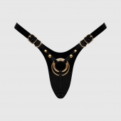 Черный пояс для фиксации насадок Strap-On-Me Leatherette Harness Fabulous - Strap-on-me - купить с доставкой в Магнитогорске