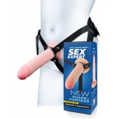 Мужской полый страпон на регулируемых ремешках - 22 см. - Sex Expert - купить с доставкой в Магнитогорске