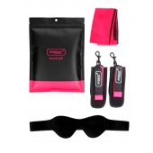 Черно-розовый эротический набор: маска, наручники и повязка - Erokay - купить с доставкой в Магнитогорске