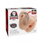Телесный мастурбатор с вибрацией Double Pounder Vibrating Squeeze Stroker - Pipedream - в Магнитогорске купить с доставкой