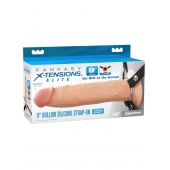 Телесный пустотелый фаллопротез 9’’ Hollow Silicone Strap-On - 24,1 см. - Pipedream - купить с доставкой в Магнитогорске