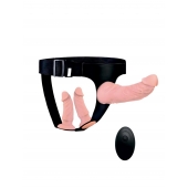 Женский страпон с 3 насадками и вибрацией - Erowoman-Eroman - купить с доставкой в Магнитогорске