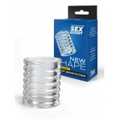 Прозрачная сквозная насадка на пенис с ребрышками - Sex Expert - в Магнитогорске купить с доставкой