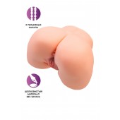 Телесный мастурбатор в форме попки с 2 любовными входами - No Name - в Магнитогорске купить с доставкой