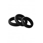 Набор из 3 черных эрекционных колец Smooth Silicone Cockring Pack - Dream Toys - в Магнитогорске купить с доставкой