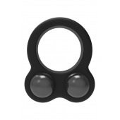 Черное эрекционное кольцо с утяжелителями Cockring Dual Weight - Dream Toys - в Магнитогорске купить с доставкой