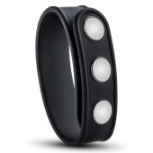 Черное эрекционное кольцо на кнопках - Blush Novelties - в Магнитогорске купить с доставкой