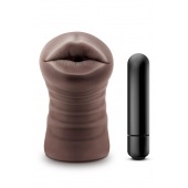 Коричневый мастурбатор-ротик Krystal Vibrating Masturbator - Blush Novelties - в Магнитогорске купить с доставкой