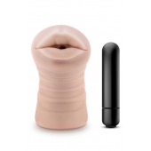 Телесный мастурбатор-ротик Nicole Vibrating Masturbator - Blush Novelties - в Магнитогорске купить с доставкой