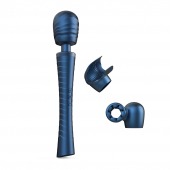 Синий вибромассажёр с насадками Man.wand Edgy - Manwan - в Магнитогорске купить с доставкой