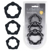 Набор из 3 эрекционных колец Beaded Silicone Cockring Set - Shots Media BV - в Магнитогорске купить с доставкой