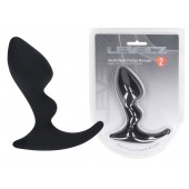Черная анальная пробка для массажа простаты Double Ripple Silicone Prostate Massager - Shots Media BV - в Магнитогорске купить с доставкой
