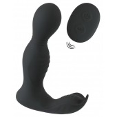 Черная анальная пробка с вибрацией, вращением и пультом ДУ RC Butt Plug with 2 Functions - Orion - в Магнитогорске купить с доставкой