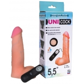 Фаллическая насадка Харнесс UNICOCK 5,5  с вибрацией - 17 см. - LOVETOY (А-Полимер) - купить с доставкой в Магнитогорске