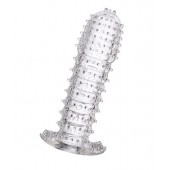 Гелевая прозрачная насадка c шипами - 12 см. - Toyfa Basic - в Магнитогорске купить с доставкой