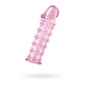 Гелевая розовая насадка на фаллос с шипами - 12 см. - Toyfa Basic - в Магнитогорске купить с доставкой