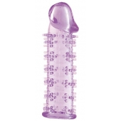 Гелевая фиолетовая насадка на фаллос с шипами - 12 см. - Toyfa Basic - в Магнитогорске купить с доставкой