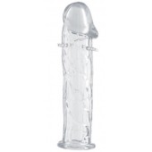 Гладкая прозрачная насадка с усиками под головкой - 12,5 см. - Toyfa Basic - в Магнитогорске купить с доставкой