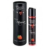 Массажное масло с ароматом клубники Huile de Massage Gourmande Fraise des Bois - 59 мл. - Plaisir Secret - купить с доставкой в Магнитогорске