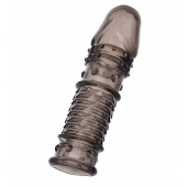 Дымчатая закрытая насадка ToyFa XLover с чешуйками и пупырышками - 13,5 см. - ToyFa - в Магнитогорске купить с доставкой