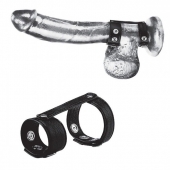 Утяжка на пенис с клёпками Duo Snap Cock And Ball Ring - BlueLine - купить с доставкой в Магнитогорске