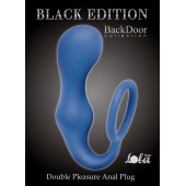 Синее эрекционное кольцо с анальной пробкой Double Pleasure Anal Plug - Lola Games - в Магнитогорске купить с доставкой
