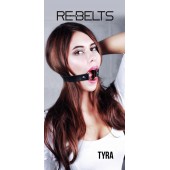 Чёрный кожаный чокер-кляп Tyra Black - Rebelts - купить с доставкой в Магнитогорске