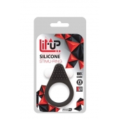 Чёрное эрекционное кольцо LIT-UP SILICONE STIMU RING 1 BLACK - Dream Toys - в Магнитогорске купить с доставкой