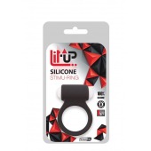 Чёрное эрекционное виброкольцо LIT-UP SILICONE STIMU RING 3 BLACK - Dream Toys - в Магнитогорске купить с доставкой