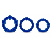 Набор из 3 синих эрекционных колец Stay Hard Beaded Cockrings - Blush Novelties - в Магнитогорске купить с доставкой