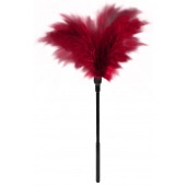 Пластиковая метелочка с красными пёрышками Small Feather Tickler - 32 см. - Blush Novelties - купить с доставкой в Магнитогорске
