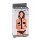 Ошейник с длинной лентой и наручниками Strap Bondage Kit Plus Size - Lola Games - купить с доставкой в Магнитогорске