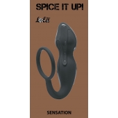Серое эрекционное кольцо Sensation с анальным стимулятором - Lola Games - в Магнитогорске купить с доставкой