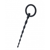 Чёрный уретральный плаг с кольцом - ToyFa - купить с доставкой в Магнитогорске