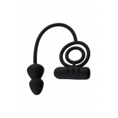 Чёрное эрекционное кольцо с вибропулькой и анальным хвостом - Erotist Adult Toys - в Магнитогорске купить с доставкой