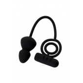 Чёрное эрекционное кольцо с вибростимулятором и анальным хвостом - Erotist Adult Toys - в Магнитогорске купить с доставкой